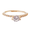 Amor Eterno - Anillo Solitario Romina / Oro Sólido 14k / Amarillo
