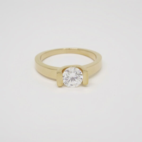 Amor Eterno - Anillo Solitario / Uxy/ Oro 14k Sólido / Amarillo - Imagen 3