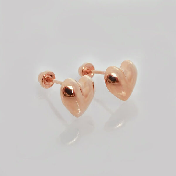 Amor Eterno - Broqueles Corazón Legacy Aretes / Oro 10k / Rosa - Imagen 5