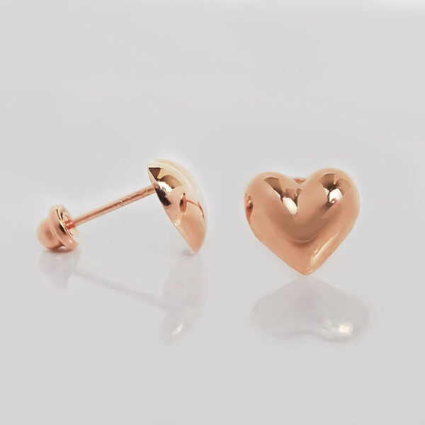 Amor Eterno - Broqueles Corazón Legacy Aretes / Oro 10k / Rosa - Imagen 6