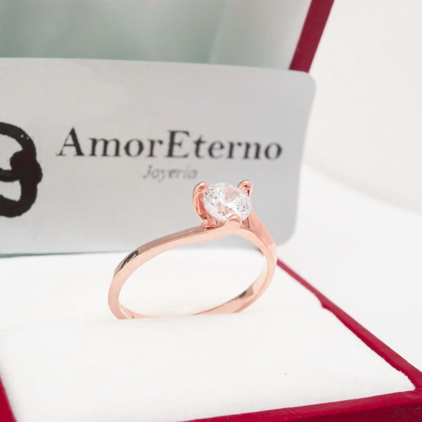 Amor Eterno - Anillo Lucky / Oro 10k Sólido / Rosa - Imagen 4