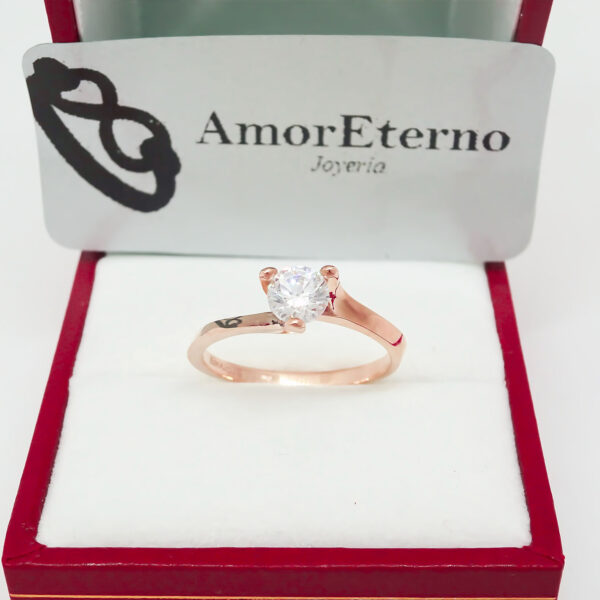 Amor Eterno - Anillo Lucky / Oro 10k Sólido / Rosa - Imagen 5