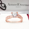 Amor Eterno - Anillo Elenna / Oro Sólido 10k / Rosa - Imagen 5