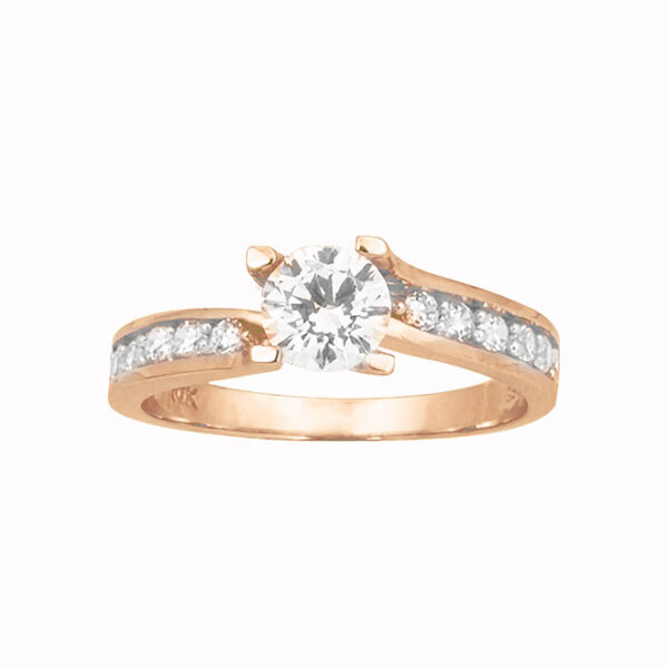 Amor Eterno - Anillo Elenna / Oro Sólido 14k / Rosa