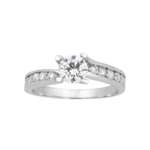 Amor Eterno - Anillo Elenna / Oro Sólido 14k / Blanco