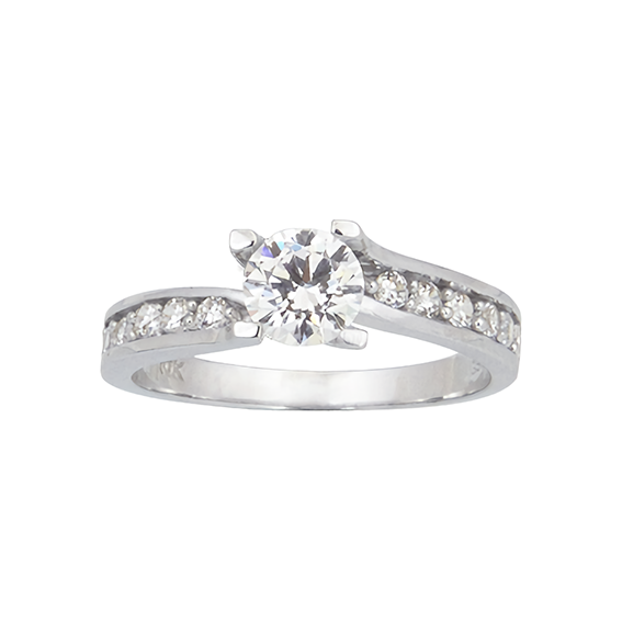 Amor Eterno - Anillo Elenna / Oro Sólido 14k / Blanco