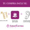 Amor Eterno - Broqueles Barrita 3 Destellos Aretes / Oro 10k - Imagen 9