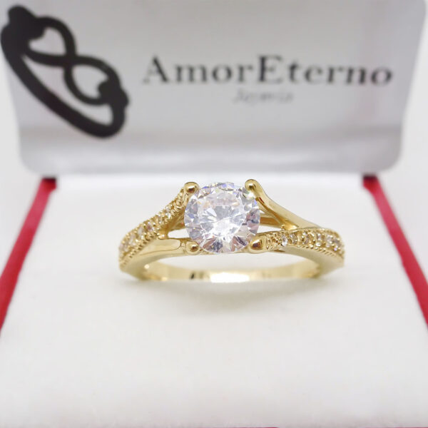 Amor Eterno - Anillo Victoria / Oro 10k Sólido / Amarillo - Imagen 5