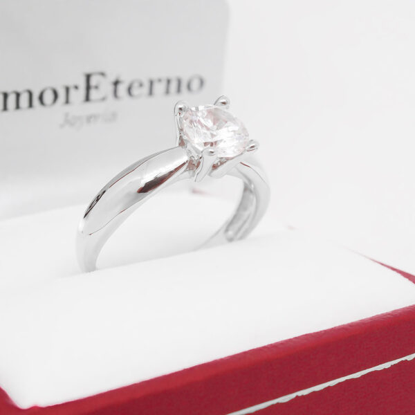 Amor Eterno - Anillo Lupin / Oro 10k Sólido / Blanco - Imagen 4