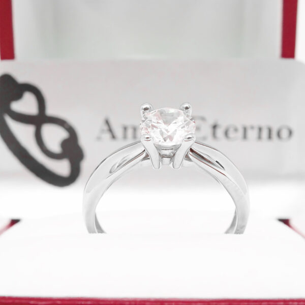 Amor Eterno - Anillo Lupin / Oro 10k Sólido / Blanco - Imagen 5