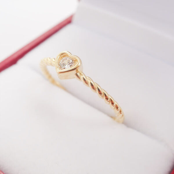 Amor Eterno - Anillo Corazón Lazo / Oro Sólido 10k - Imagen 7