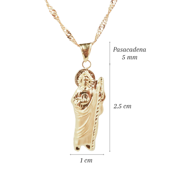 Amor Eterno - Dije San Judas Figura / Oro Sólido 10k - Imagen 2