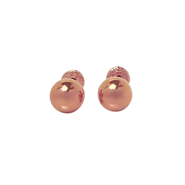 Amor Eterno - Broqueles / Dormilonas 4mm / Aretes / Oro 10k / Rosa