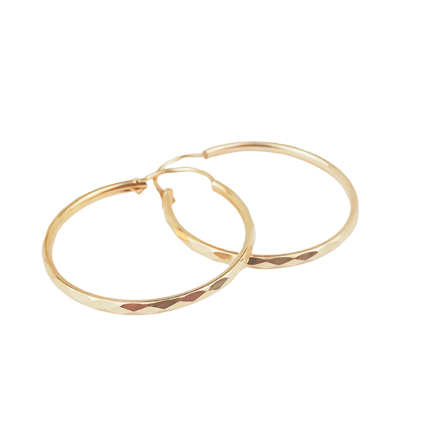 Amor Eterno - Arracadas / Facetado 2.5cm Oro14k