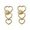Amor Eterno - Broqueles 3 Corazones / Aretes Oro Sólido 10k