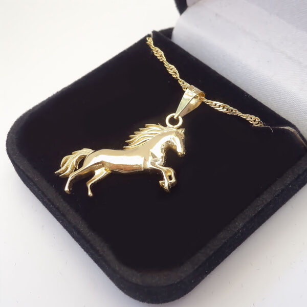 Amor Eterno - Dije Caballo Elegante / Oro Sólido 10k - Imagen 7