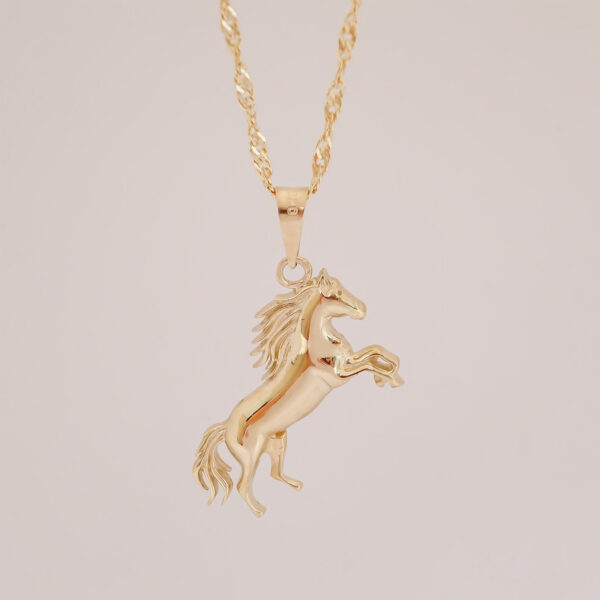 Amor Eterno - Dije Caballo Elegante / Oro Sólido 10k - Imagen 4