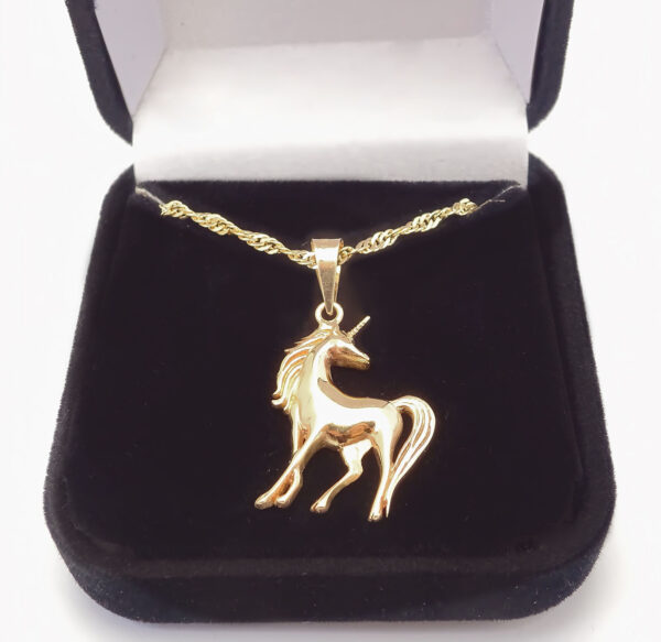 Amor Eterno - Dije Unicornio Elegante / Oro Sólido 10k - Imagen 6