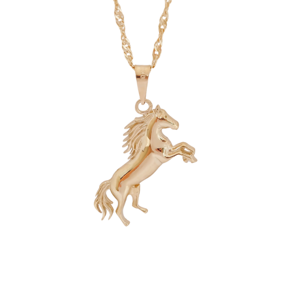 Amor Eterno - Dije Caballo Elegante / Oro Sólido 10k