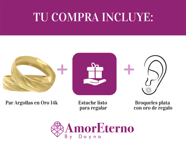 Argollas Iliusha 14k - Imagen 7