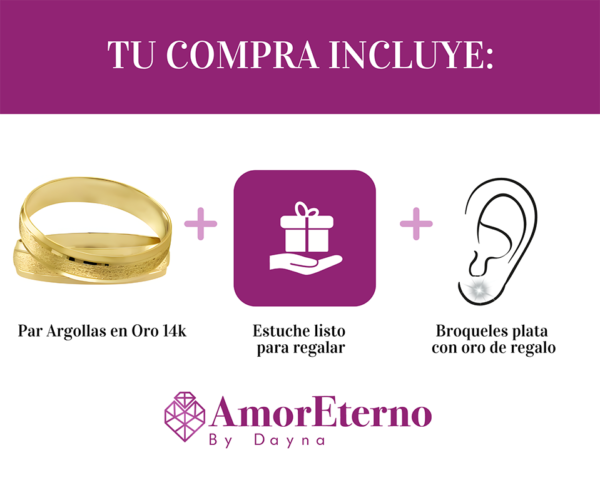 Argollas Cascada 14k - Imagen 7