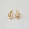 Amor Eterno - Broqueles Gota Grande Diamantada / Oro 10k - Imagen 4