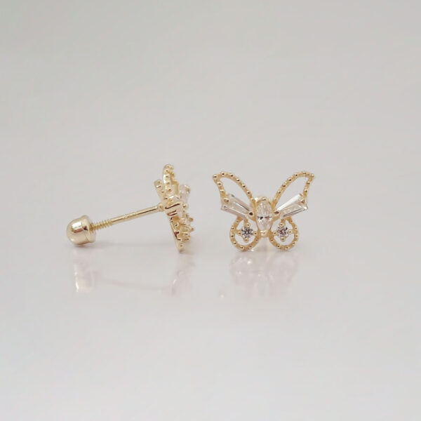 Amor Eterno - Broqueles Mariposa Marquise Aretes / Oro 10k - Imagen 6