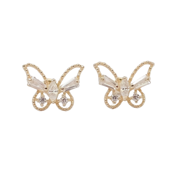 Amor Eterno - Broqueles Mariposa Marquise Aretes / Oro 10k