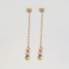 Amor Eterno - Aretes Colgantes Bisel Bolitas / Oro 10k - Imagen 4
