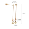 Amor Eterno - Aretes Colgantes Bisel Bolitas / Oro 10k - Imagen 2