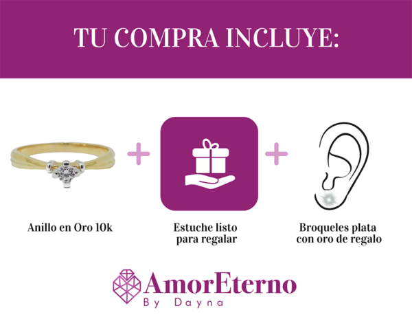 Amor Eterno - Anillo Liz / Oro 10k Sólido - Imagen 7