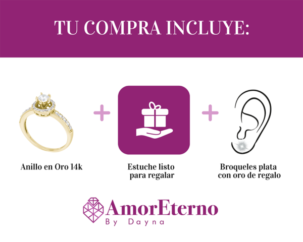 Amor Eterno - Anillo Corona - Beatriz - Oro Solido 14k - Imagen 9