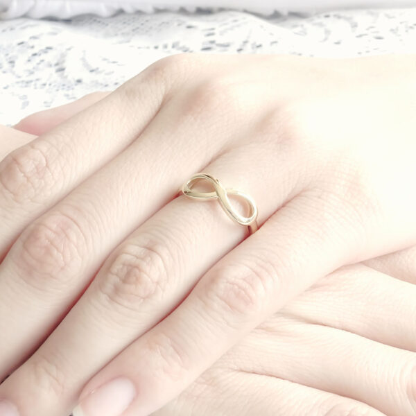 Amor Eterno - Anillo Infinito Fabricado Gde / Oro 10k Solido - Imagen 7