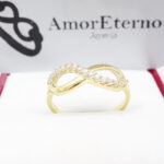 Amor Eterno - Anillo Infinito Con Diamantes / Oro Sólido 10k - Imagen 5