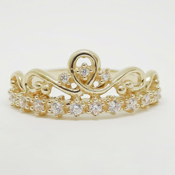 Amor Eterno - Anillo Corona Ingrid / Oro Solido 14k - Imagen 3