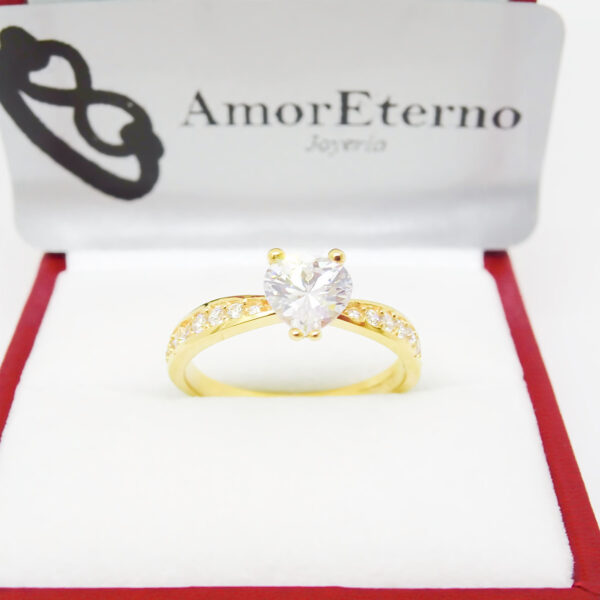 Amor Eterno - Anillo Corazón Amber / Oro 14K - Imagen 5