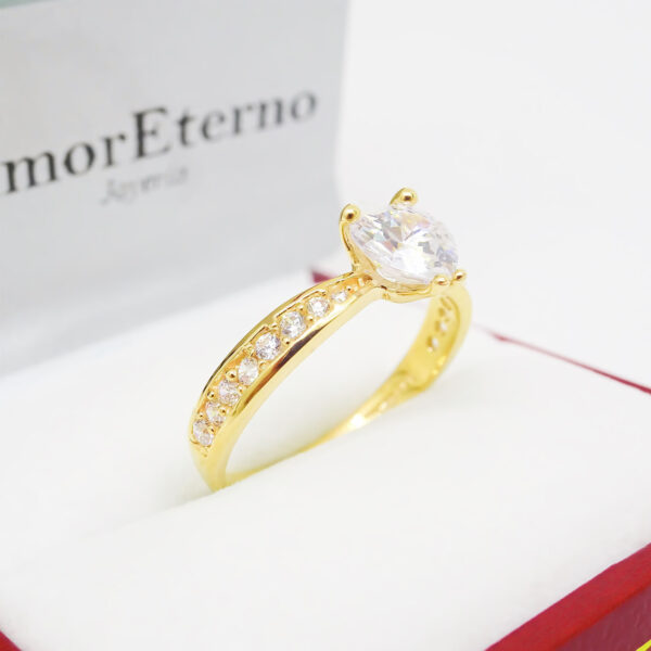 Amor Eterno - Anillo Corazón Amber / Oro 14K - Imagen 4