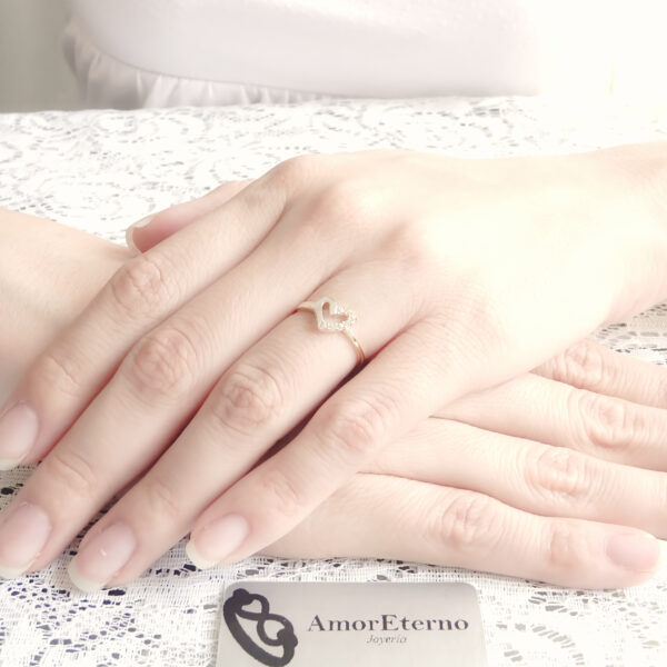 Amor Eterno - Anillo / Corazón Due Tono / Oro 10k - Imagen 8