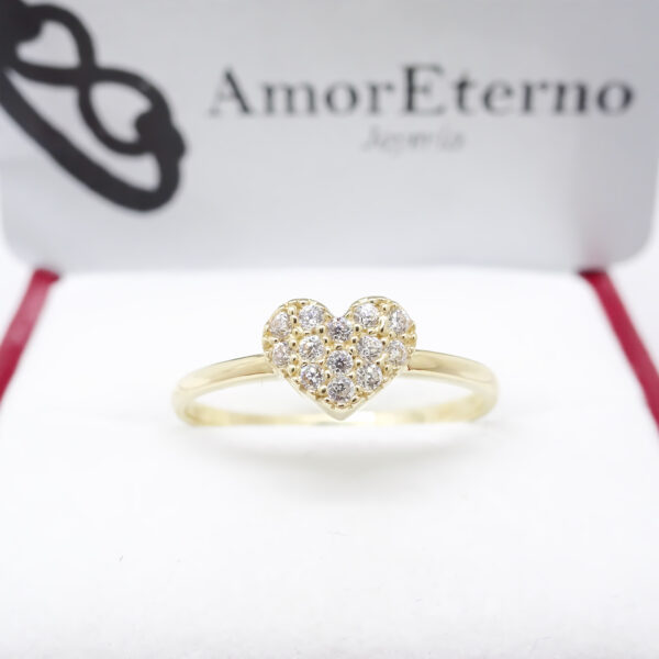 Amor Eterno - Anillo Corazón Bombón / Oro Sólido 14k - Imagen 5