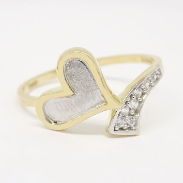 Amor Eterno - Anillo Corazón Ribbon / Oro Sólido 10k - Imagen 3