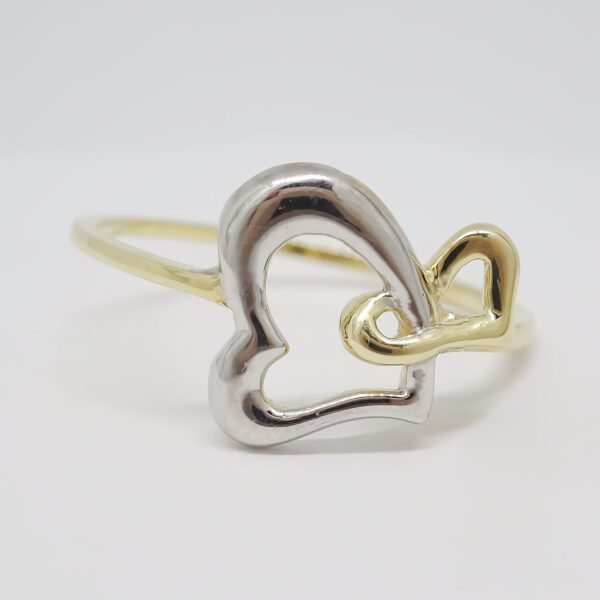 Amor Eterno - Anillo Corazones Unidos / Oro 10k Sólido - Imagen 3