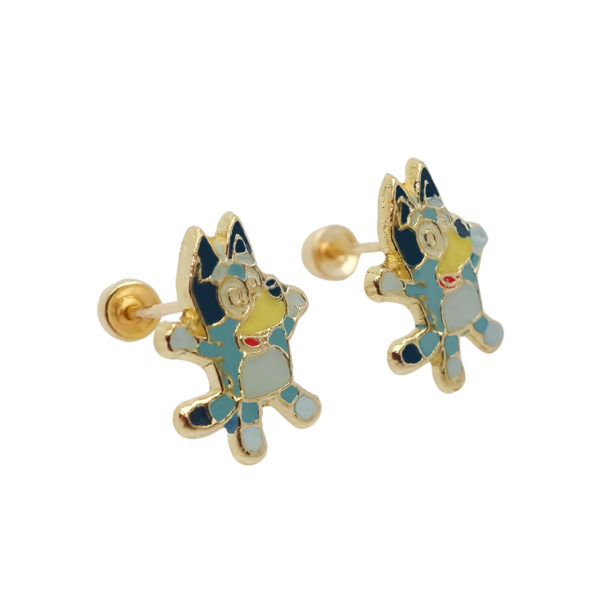 Amor Eterno - Broqueles Bluey / Aretes Oro 10k