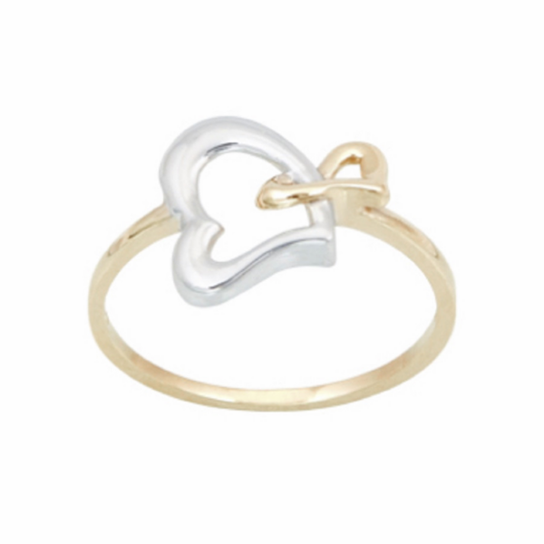 Amor Eterno - Anillo Corazones Unidos / Oro 10k Sólido