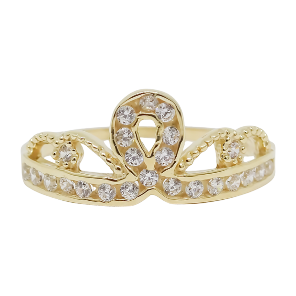 Amor Eterno - Anillo Corona Anne / Oro Sólido 14k