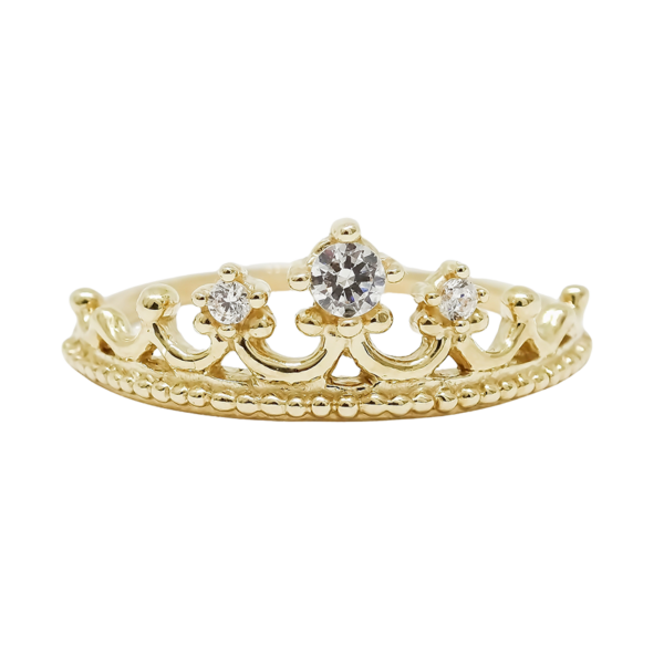 Amor Eterno - Anillo Corona Leslie / Oro Sólido 14k