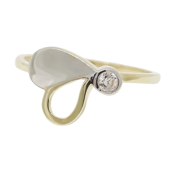 Amor Eterno - Anillo Corazón Bisel Giselle / Oro 14k Sólido