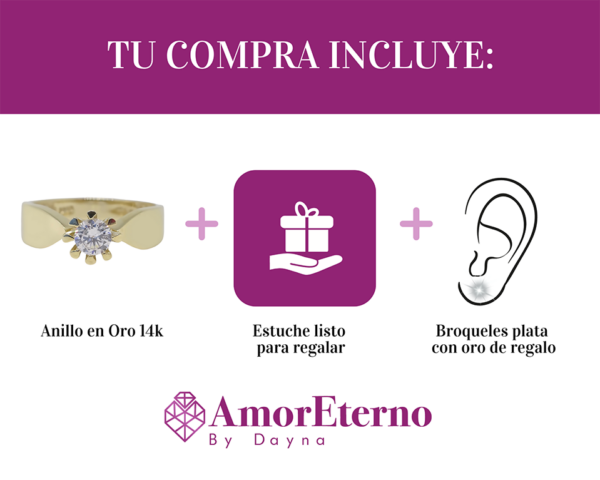Amor Eterno - Anillo Shinee / Oro Sólido 14k - Imagen 8