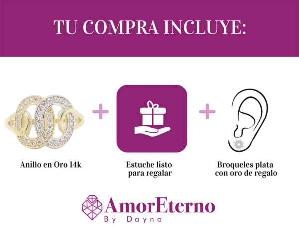 Amor Eterno - Anillo Ovale / Oro 14k Solido - Imagen 9