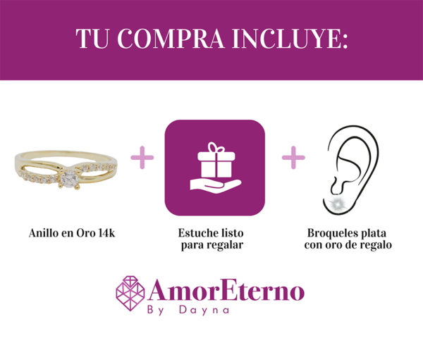 Amor Eterno - Anillo Venus / Oro 14k Sólido - Imagen 8