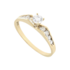 Amor Eterno - Anillo Solitario / Nevada / Oro 10k Solido